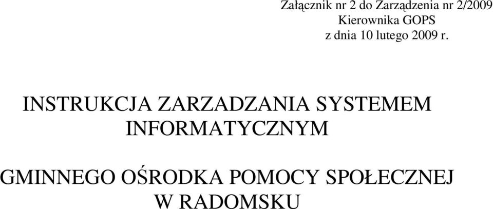 INSTRUKCJA ZARZADZANIA SYSTEMEM