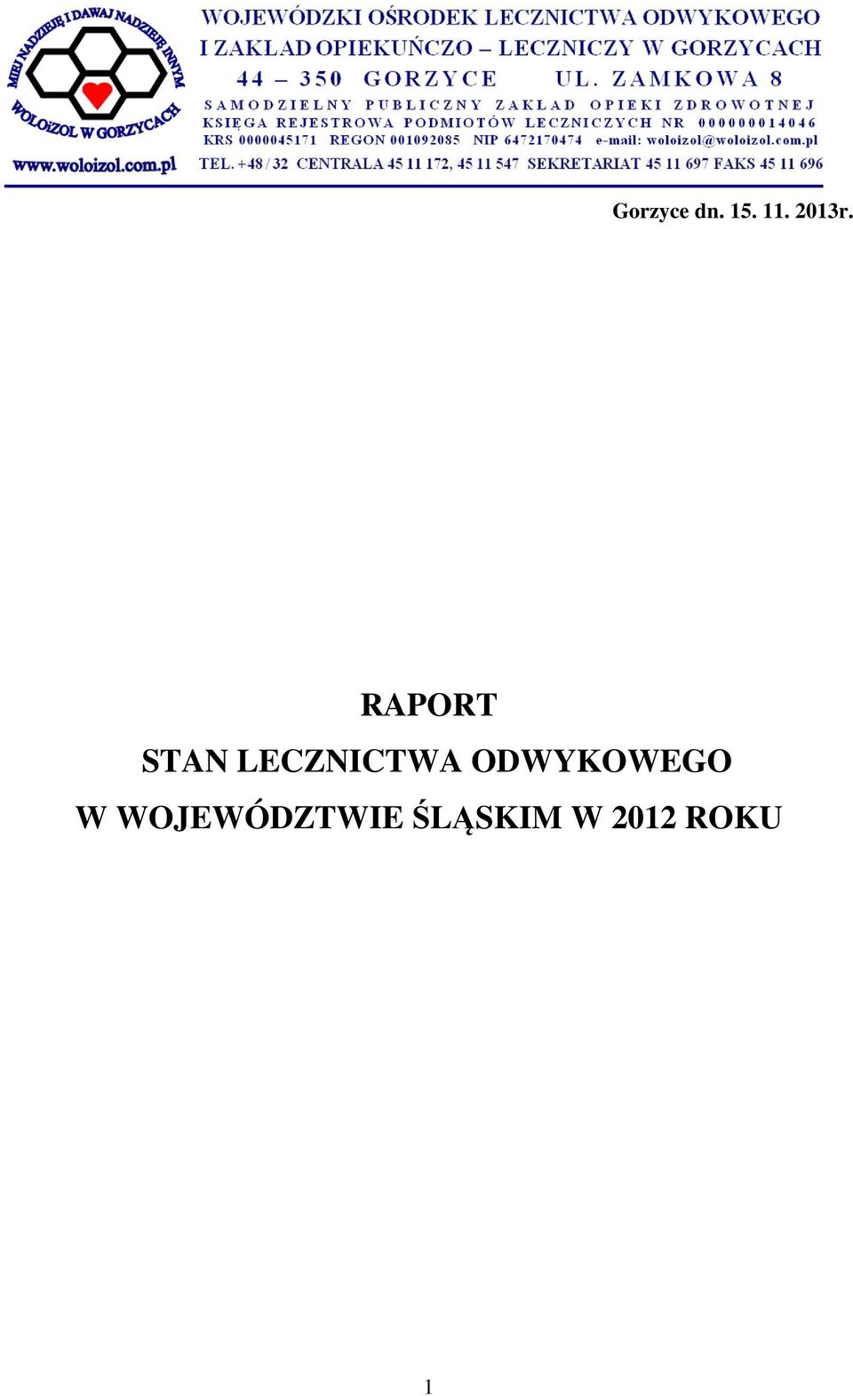 RAPORT STAN LECZNICTWA