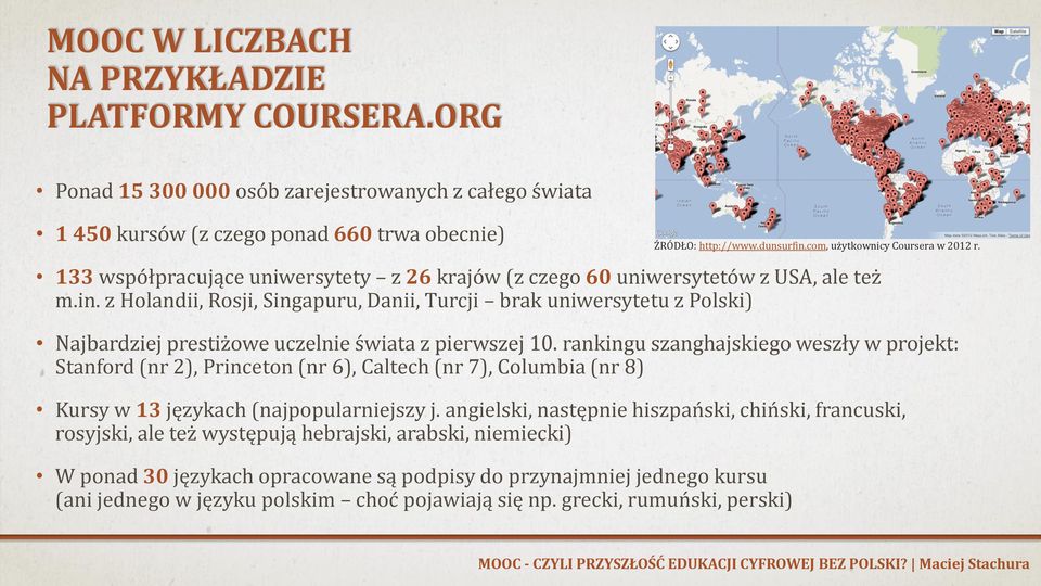 z Holandii, Rosji, Singapuru, Danii, Turcji brak uniwersytetu z Polski) Najbardziej prestiżowe uczelnie świata z pierwszej 10.