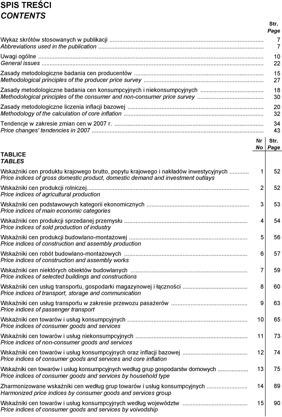 .. 18 Methodological principles of the consumer and non-consumer price survey... 30 Zasady metodologiczne liczenia inflacji bazowej... 20 Methodology of the calculation of core inflation.