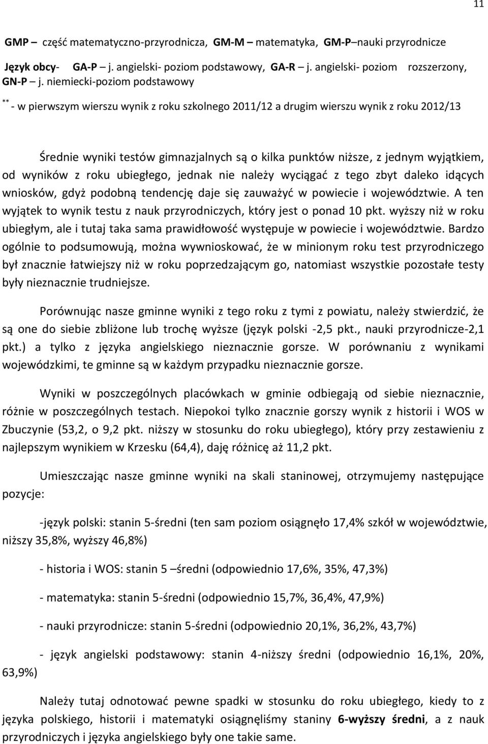 wyjątkiem, od wyników z roku ubiegłego, jednak nie należy wyciągać z tego zbyt daleko idących wniosków, gdyż podobną tendencję daje się zauważyć w powiecie i województwie.