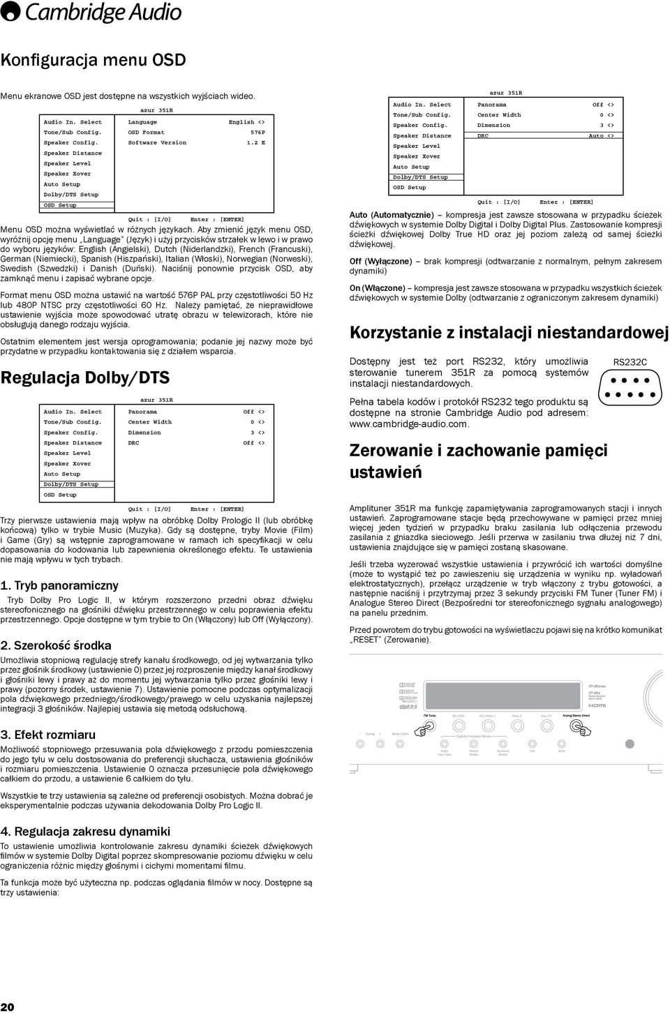 Aby zmienić język menu OSD, wyróżnij opcję menu Language (Język) i użyj przycisków strzałek w lewo i w prawo do wyboru języków: English (Angielski), Dutch (Niderlandzki), French (Francuski), German