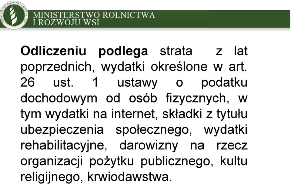 składki z tytułu ubezpieczenia społecznego, wydatki rehabilitacyjne,