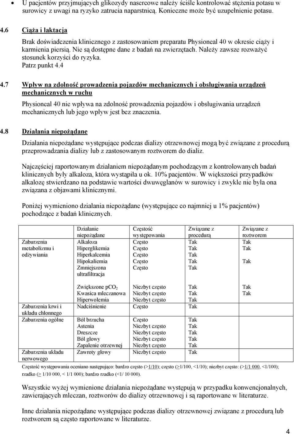 Należy zawsze rozważyć stosunek korzyści do ryzyka. Patrz punkt 4.4 4.