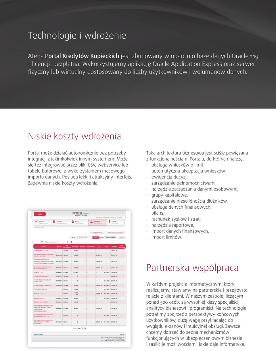 Niskie koszty wdrożenia Portal może działać autonomicznie bez potrzeby integracji z jakimkolwiek innym systemem.