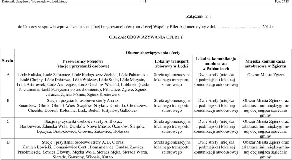 Miejska komunikacja autobusowa w Zgierzu A Łódź Kaliska, Łódź Żabieniec, Łódź Radogoszcz Zachód, Łódź Pabianicka, Łódź Chojny, Łódź Dąbrowa, Łódź Widzew, Łódź Stoki, Łódź Marysin, Łódź Arturówek,