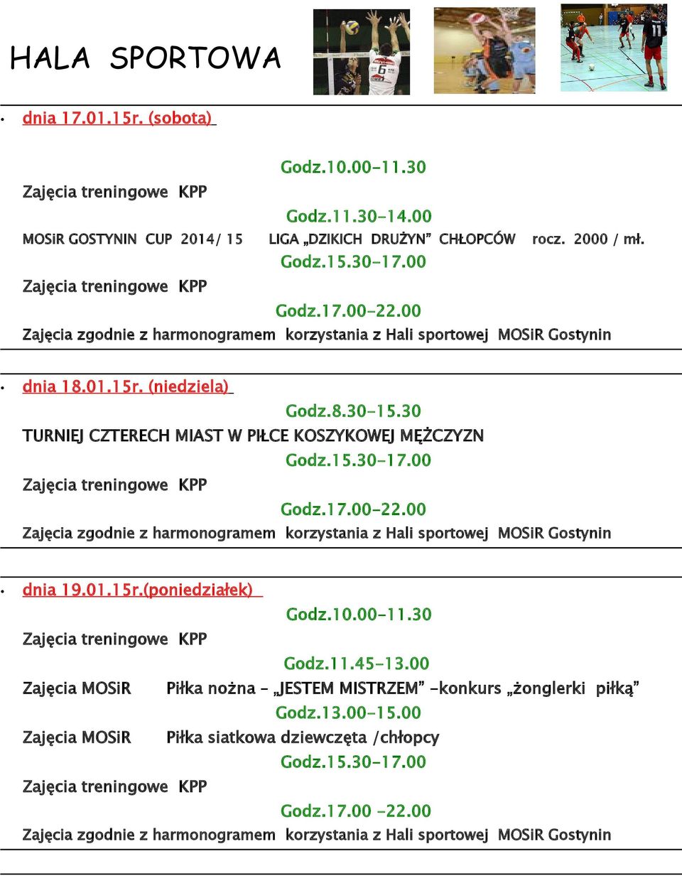 (poniedziałek) Godz.11.45-13.