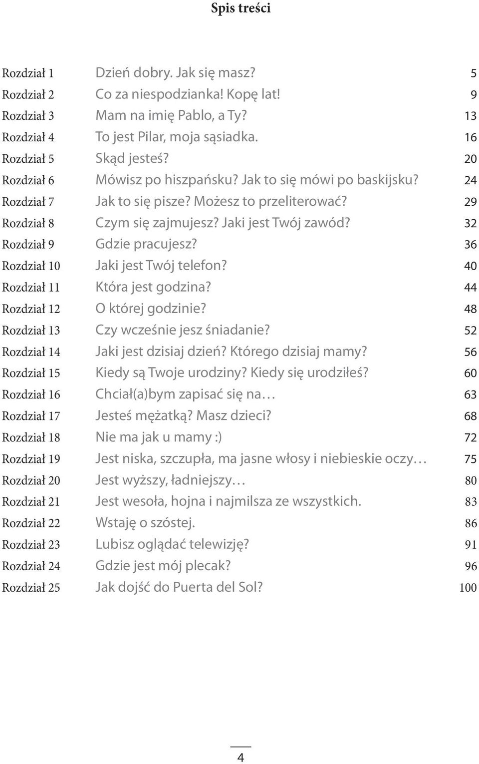 Jaki jest Twój zawód? 32 Rozdział 9 Gdzie pracujesz? 36 Rozdział 10 Jaki jest Twój telefon? 40 Rozdział 11 Która jest godzina? 44 Rozdział 12 O której godzinie?