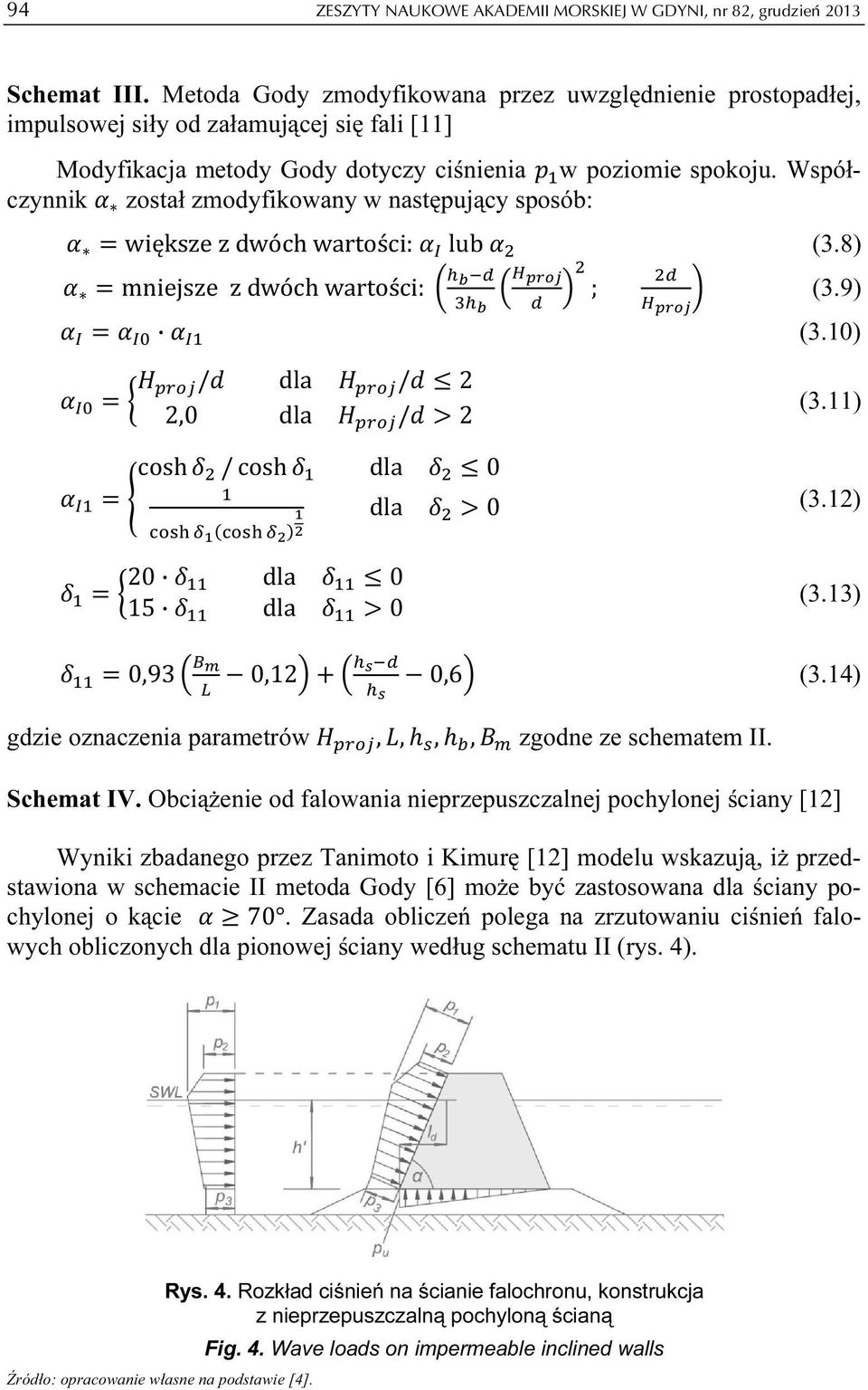 Współczynnik został zmodyfikowany w następujący sposób: większe z dwóch wartości: lub (3.8) mniejsze z dwóch wartości: ; (3.9) (3.10) / dla / 2 2,0 dla / 2 (3.11) cosh /cosh dla 0 dla 0 (3.
