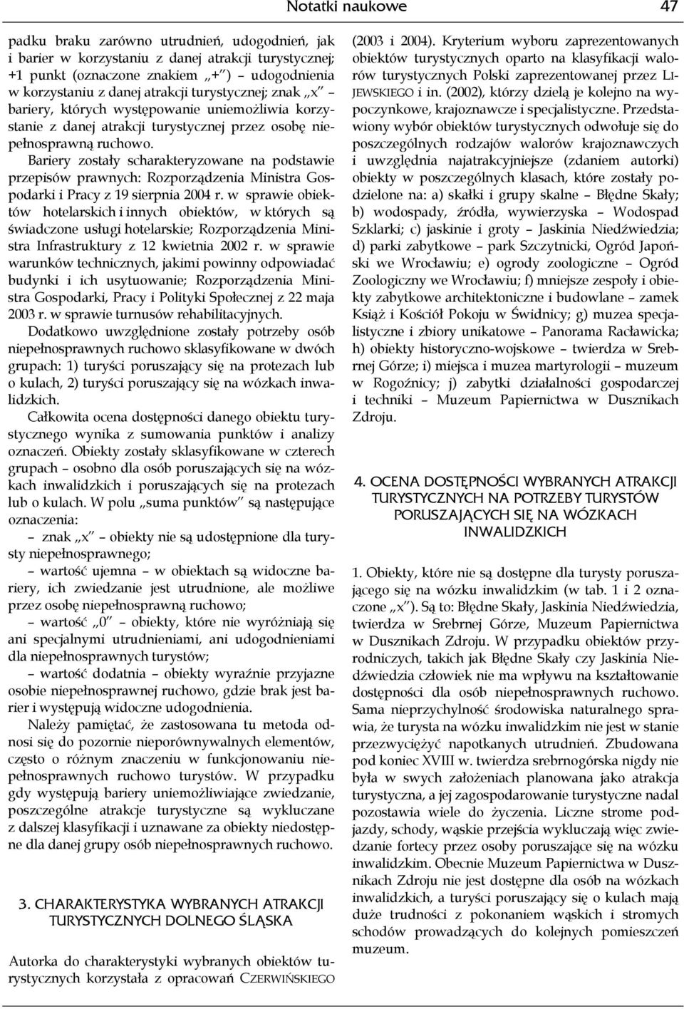 Bariery zostały scharakteryzowane na podstawie przepisów prawnych: Rozporządzenia Ministra Gospodarki i Pracy z 19 sierpnia 2004 r.