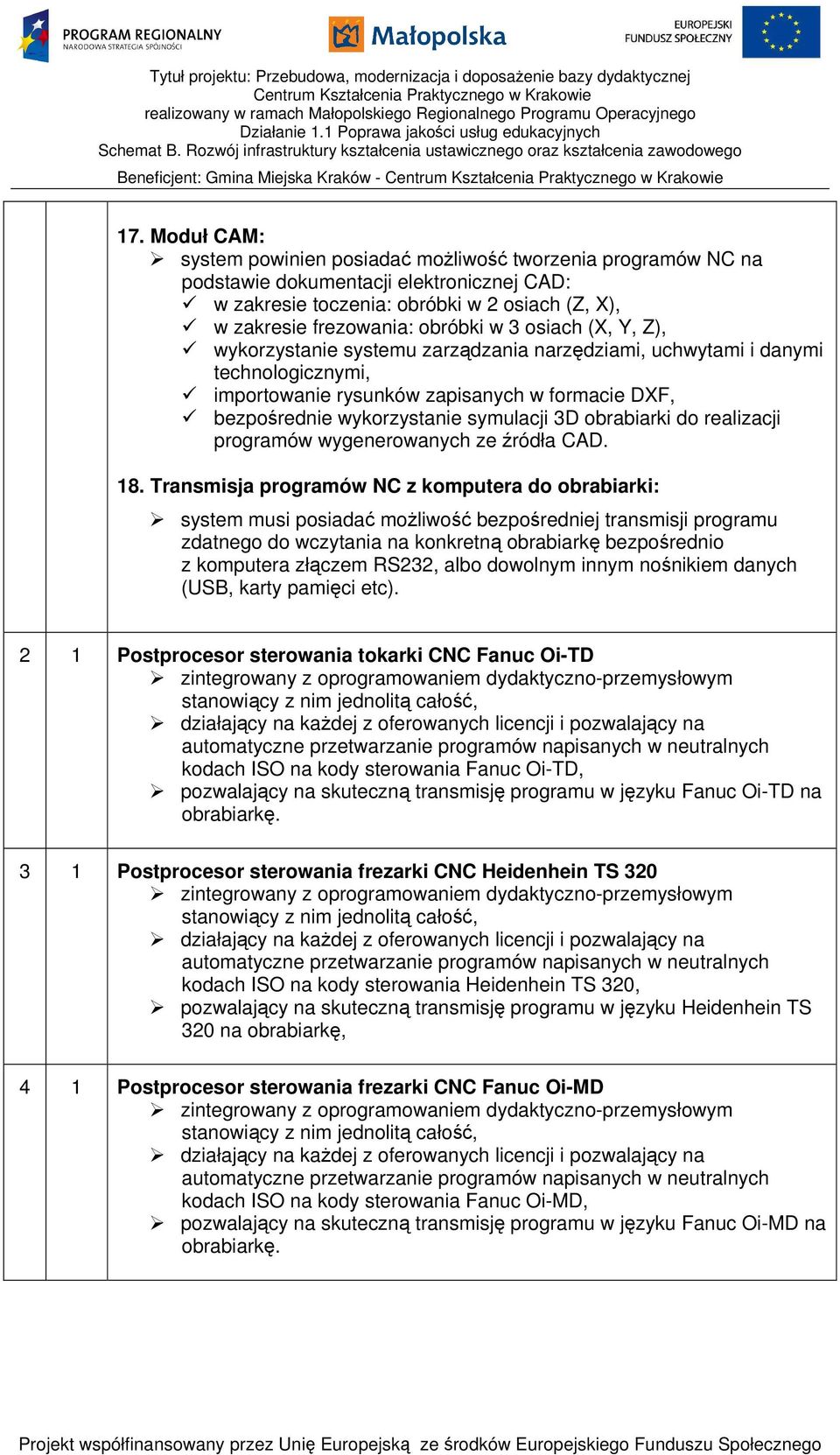 obrabiarki do realizacji programów wygenerowanych ze źródła CAD. 18.