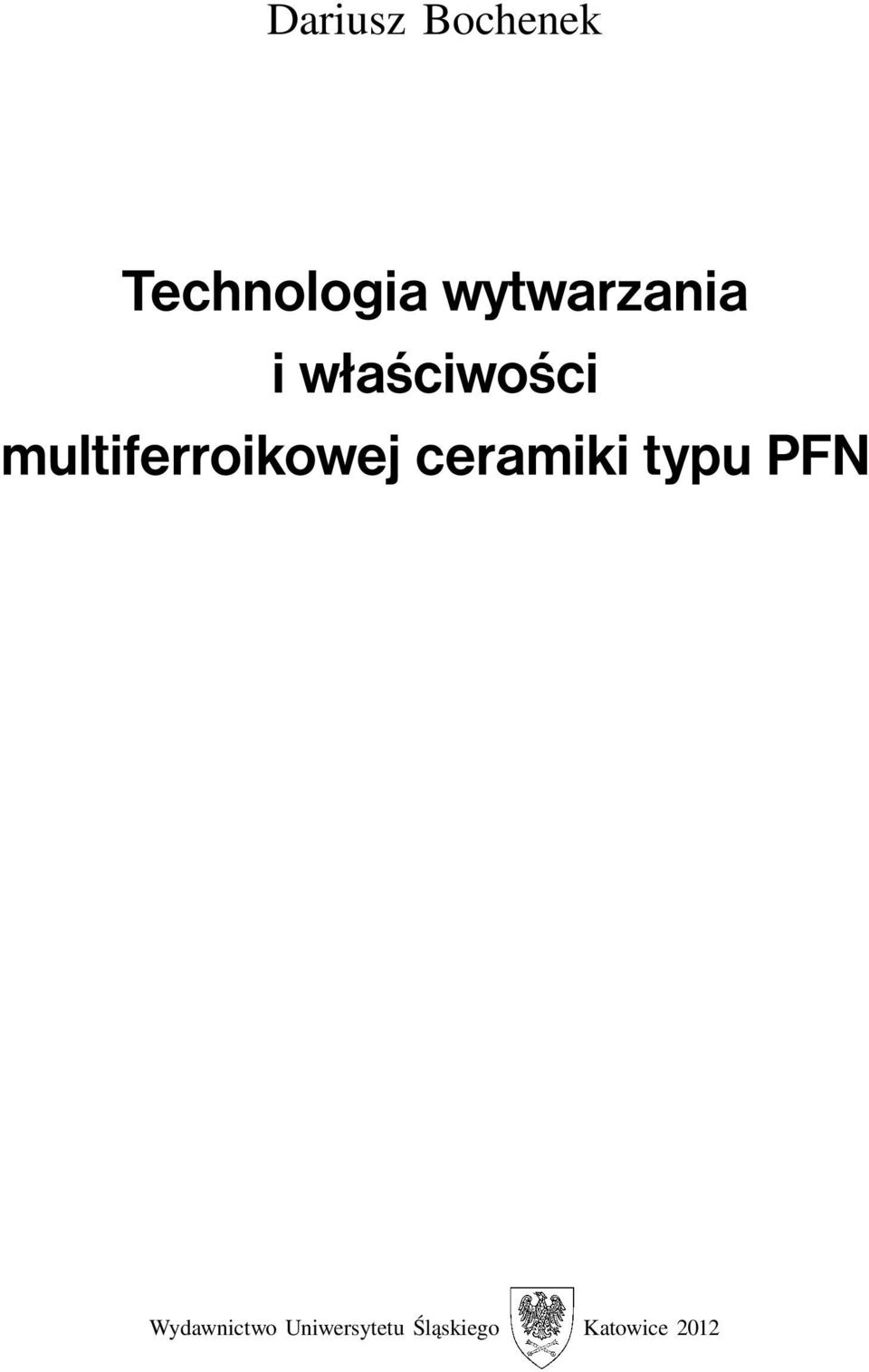 multiferroikowej ceramiki typu PFN