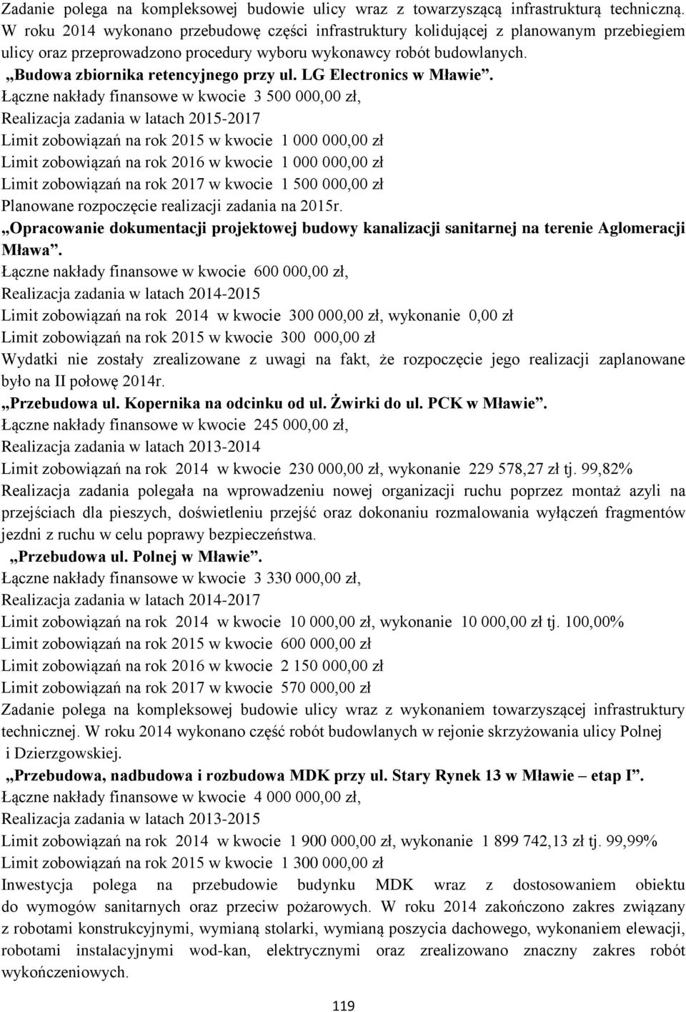 Budowa zbiornika retencyjnego przy ul. LG Electronics w Mławie.