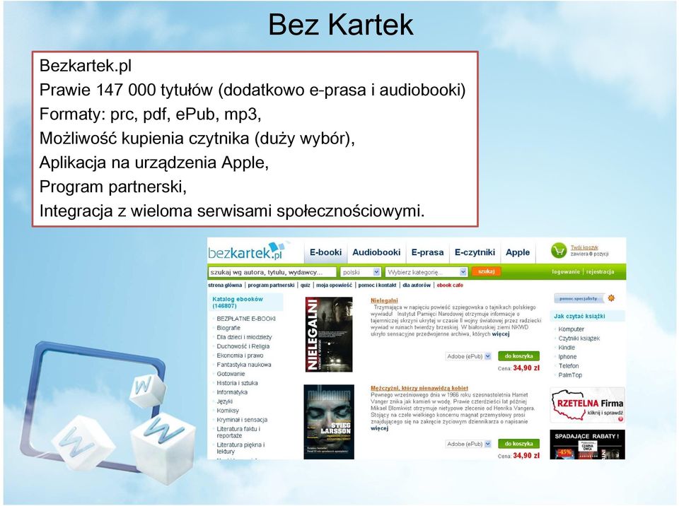 Formaty: prc, pdf, epub, mp3, Mo liwo ć kupienia czytnika (du