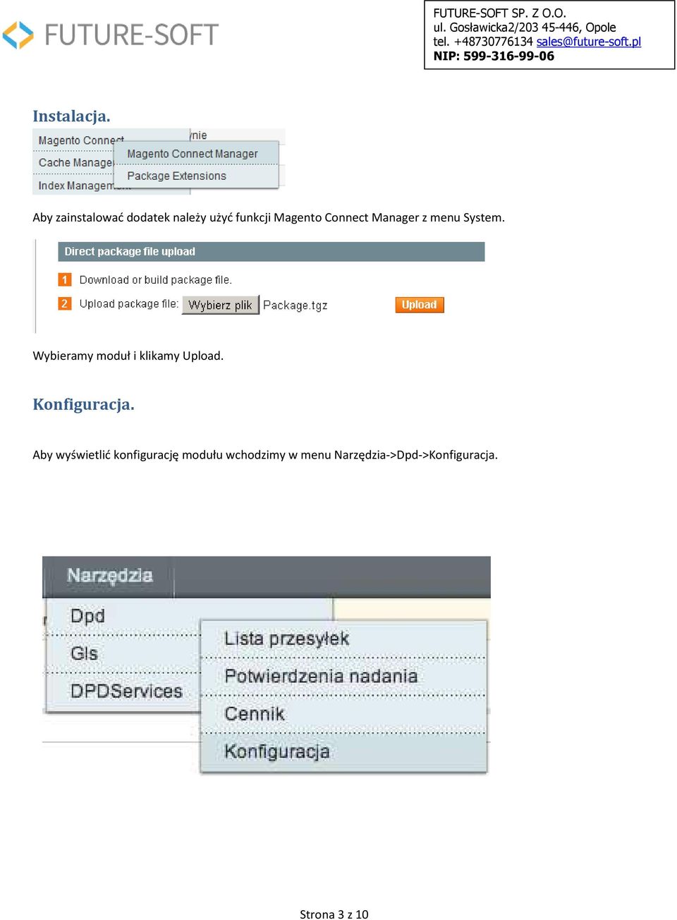 Connect Manager z menu System.