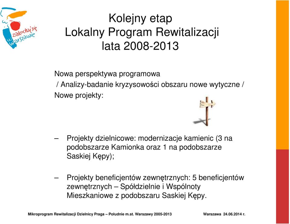 modernizacje kamienic (3 na podobszarze Kamionka oraz 1 na podobszarze Saskiej Kępy); Projekty