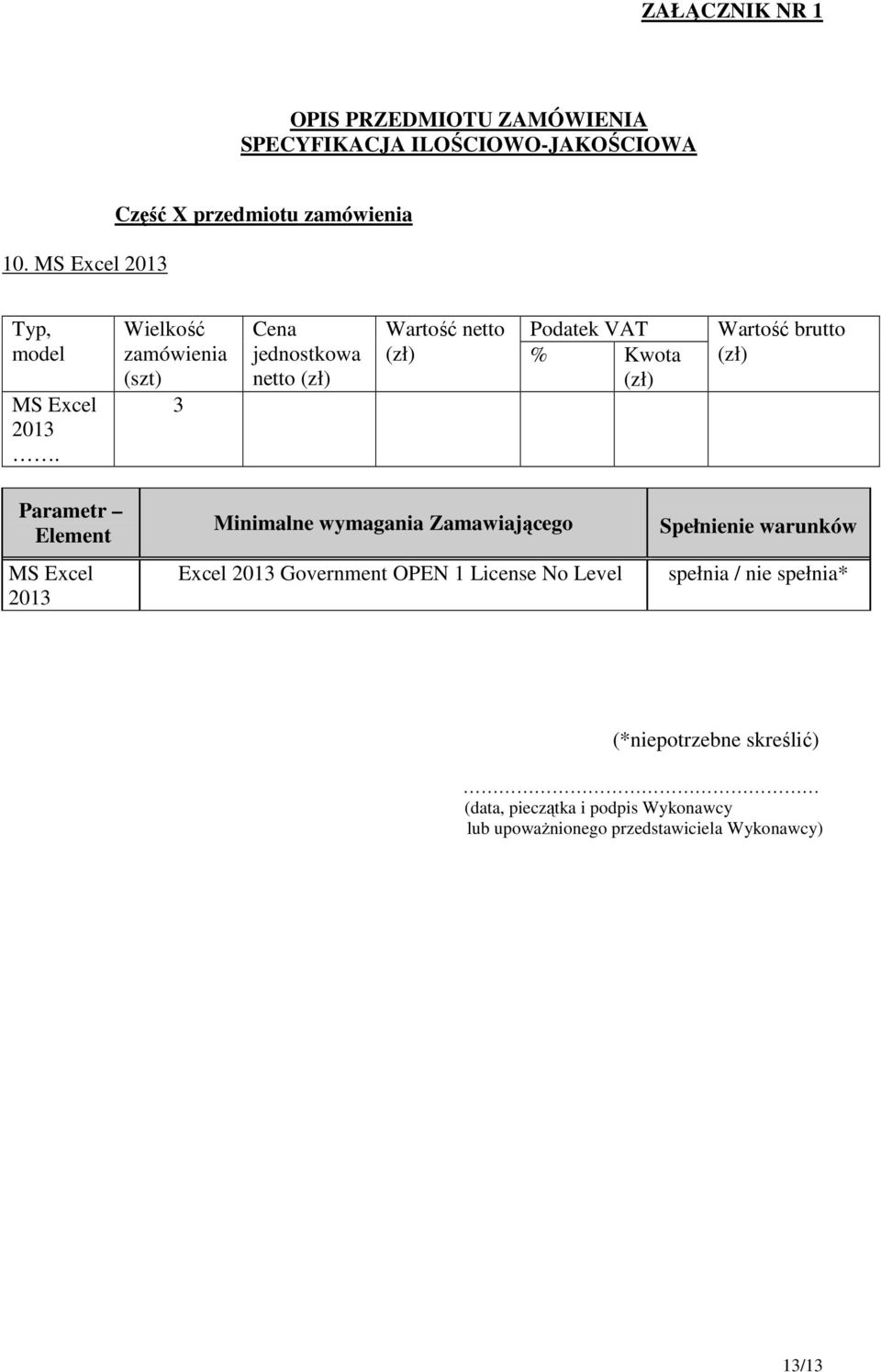 Podatek VAT % Kwota MS Excel 2013 Excel