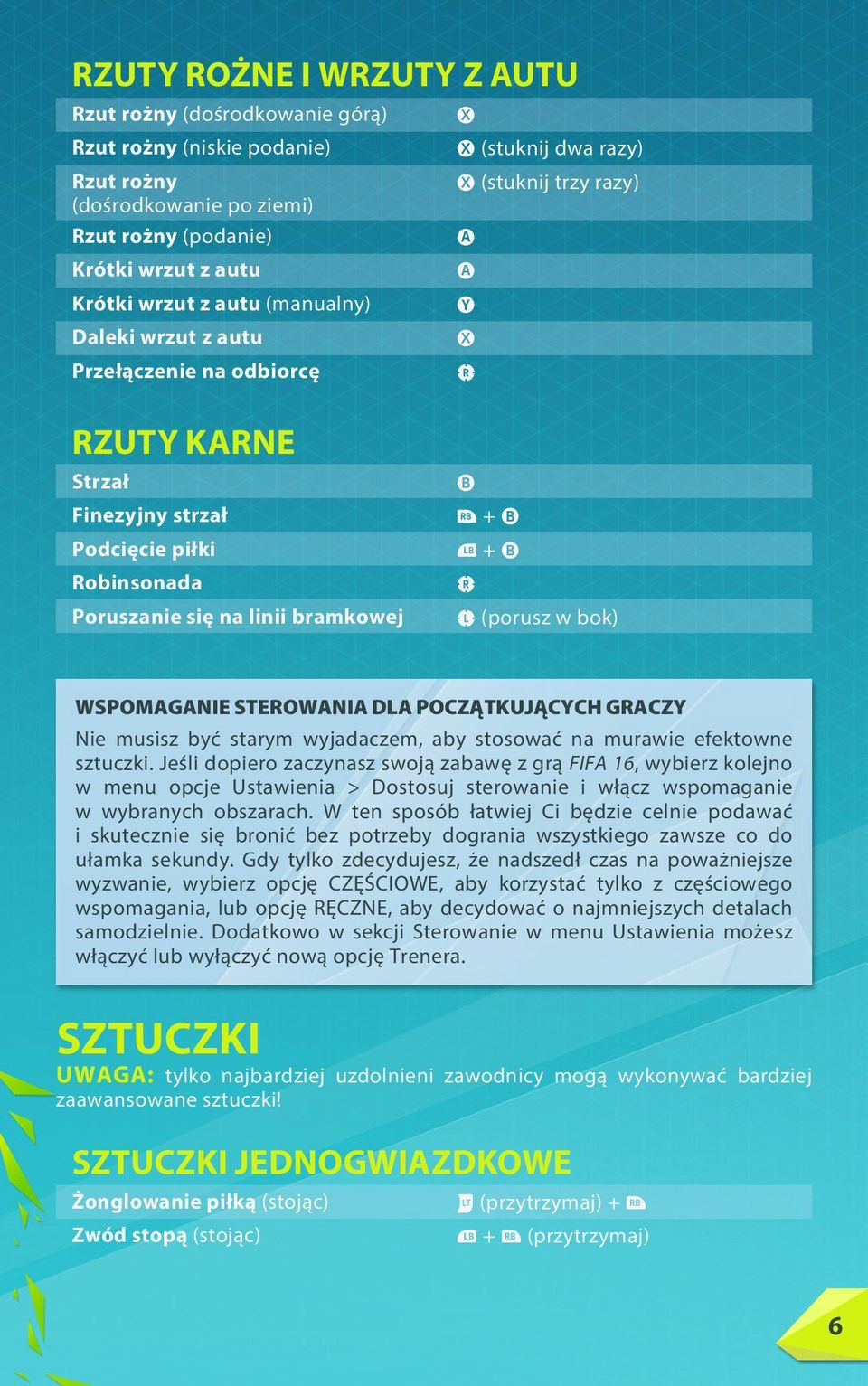 bok) WSPOMAGANIE STEROWANIA DLA POCZĄTKUJĄCYCH GRACZY Nie musisz być starym wyjadaczem, aby stosować na murawie efektowne sztuczki.