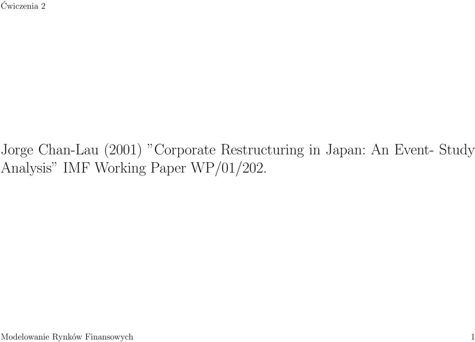 Study Analysis IMF Working Paper