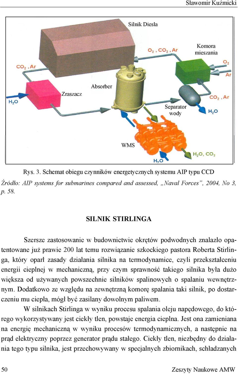 SILNIK STIRLINGA Szersze zastosowanie w budownictwie okrętów podwodnych znalazło opatentowane już prawie 200 lat temu rozwiązanie szkockiego pastora Roberta Stirlinga, który oparł zasady działania