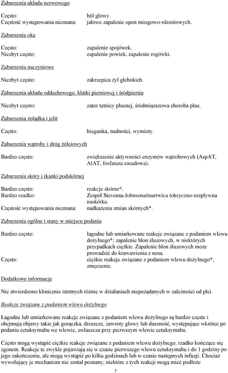 Zaburzenia układu oddechowego, klatki piersiowej i śródpiersia Niezbyt często: zator tętnicy płucnej, śródmiąższowa choroba płuc. Zaburzenia żołądka i jelit Często: biegunka, nudności, wymioty.