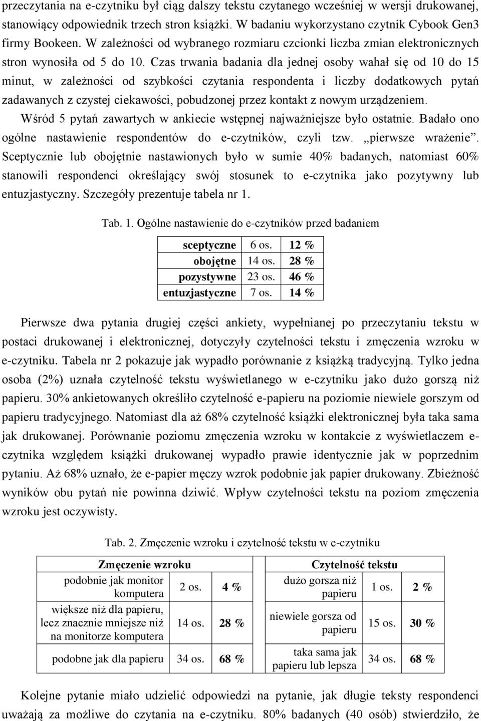 Czas trwania badania dla jednej osoby wahał się od 10 do 15 minut, w zależności od szybkości czytania respondenta i liczby dodatkowych pytań zadawanych z czystej ciekawości, pobudzonej przez kontakt