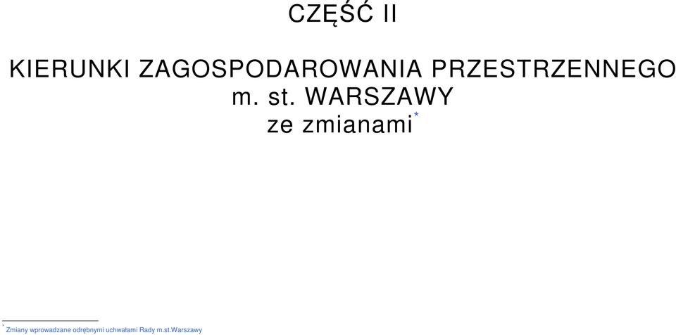 WARSZAWY ze zmianami * * Zmiany