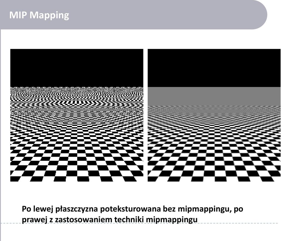 bez mipmappingu, po prawej