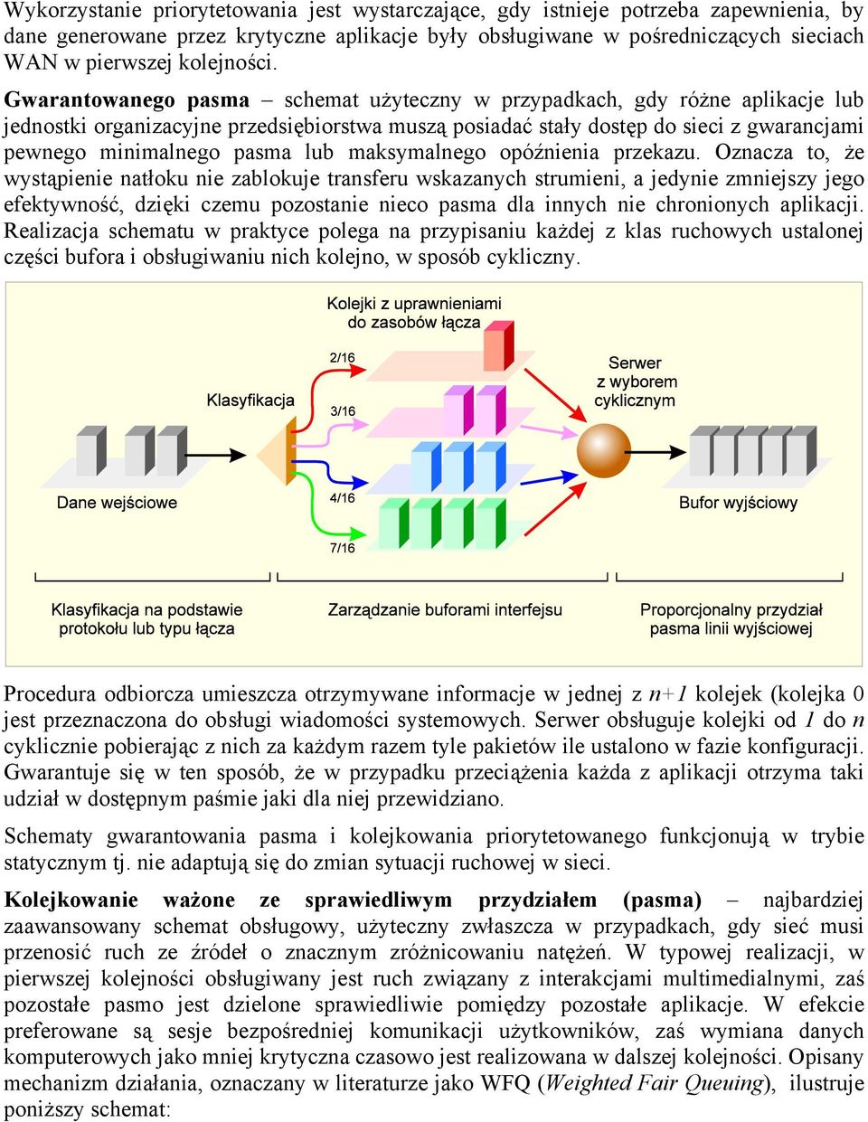 Gwarantowanego pasma schemat użyteczny w przypadkach, gdy różne aplikacje lub jednostki organizacyjne przedsiębiorstwa muszą posiadać stały dostęp do sieci z gwarancjami pewnego minimalnego pasma lub