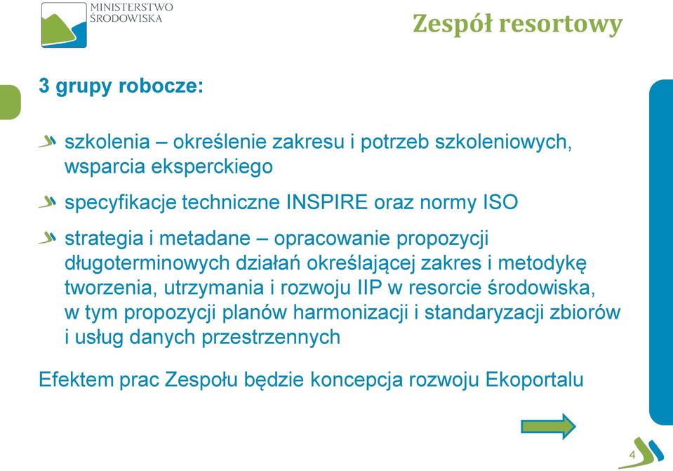 określającej zakres i metodykę tworzenia, utrzymania i rozwoju IIP w resorcie środowiska, w tym propozycji planów