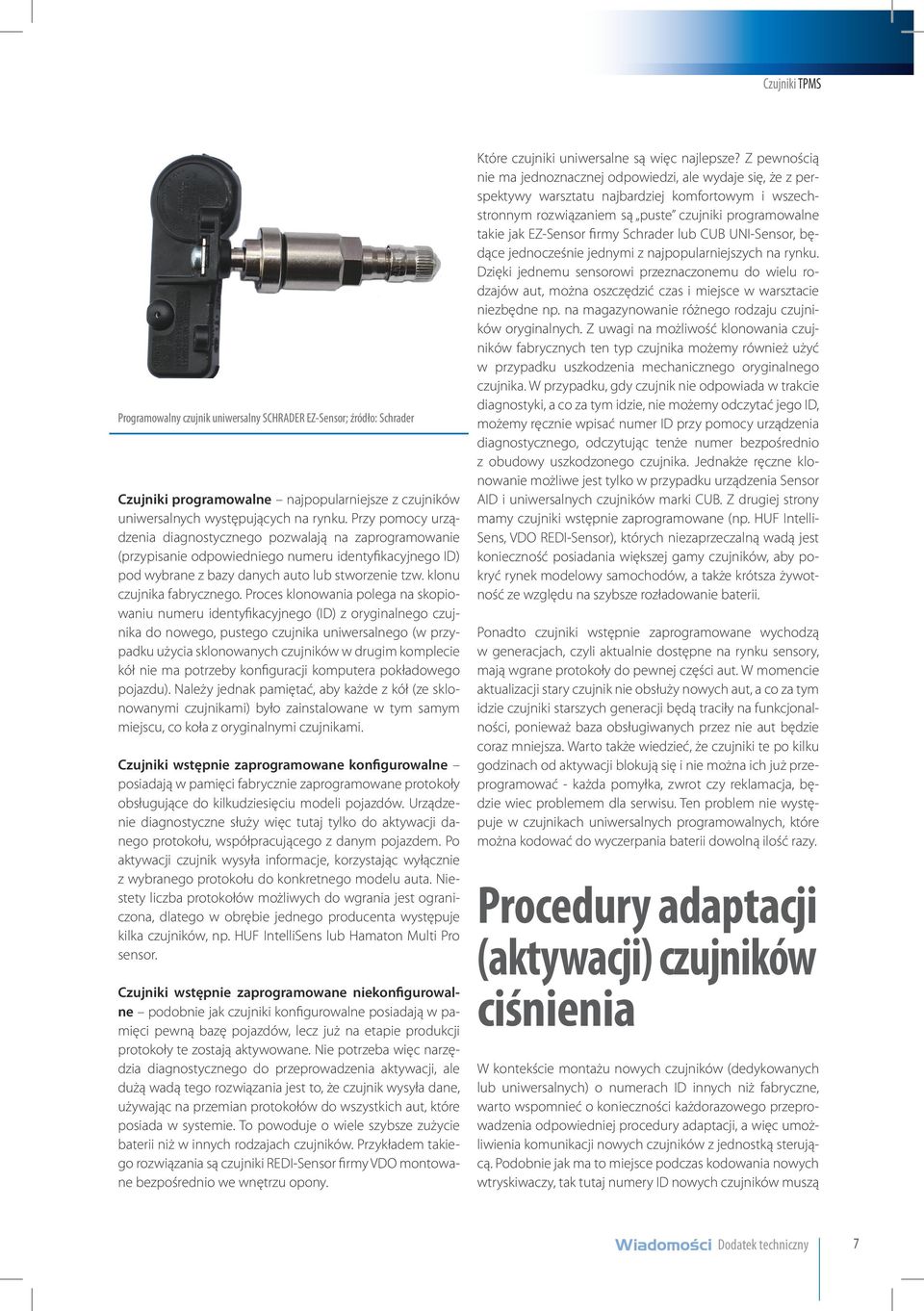 klonu czujnika fabrycznego.