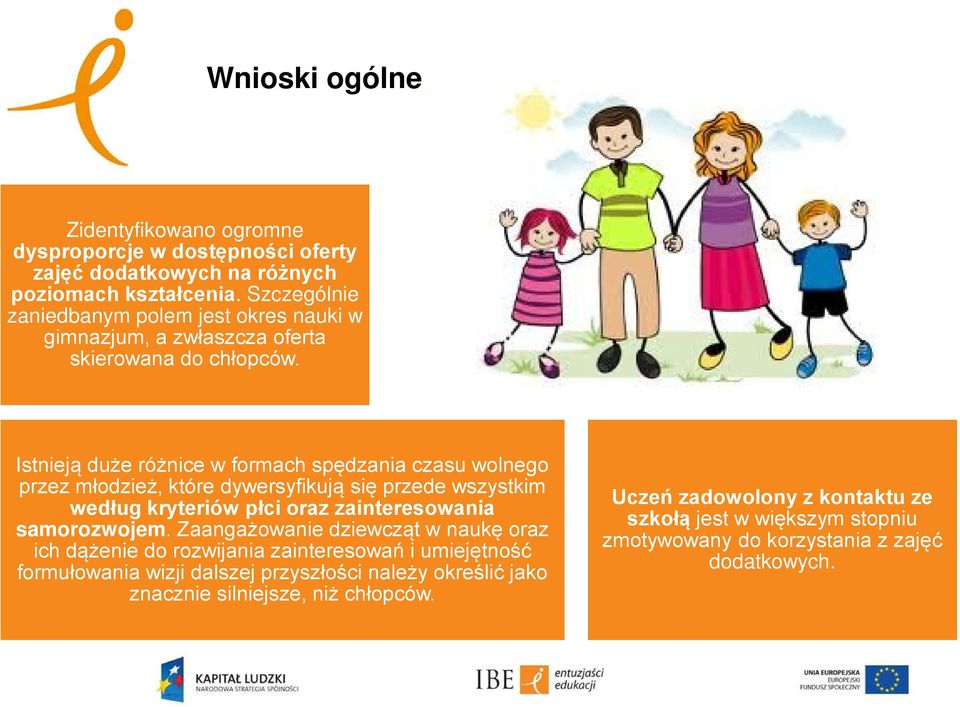 Istnieją duże różnice w formach spędzania czasu wolnego przez młodzież, które dywersyfikują się przede wszystkim według kryteriów płci oraz zainteresowania samorozwojem.