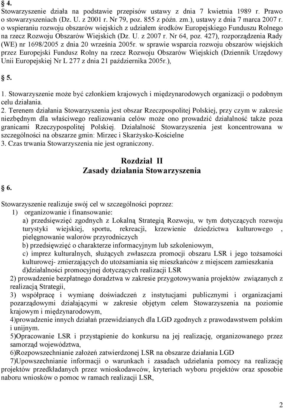 427), rozporządzenia Rady (WE) nr 1698/2005 z dnia 20 września 2005r.