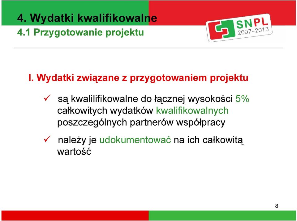 łącznej wysokości 5% całkowitych wydatków kwalifikowalnych