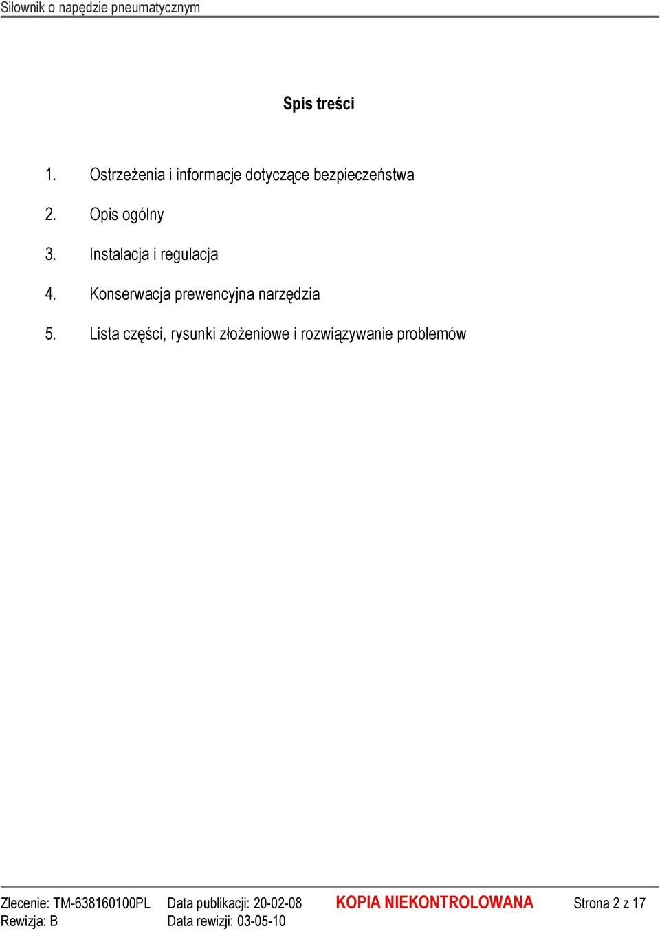 Konserwacja prewencyjna narzędzia 5.
