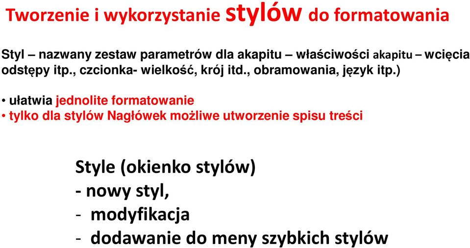 , obramowania, język itp.