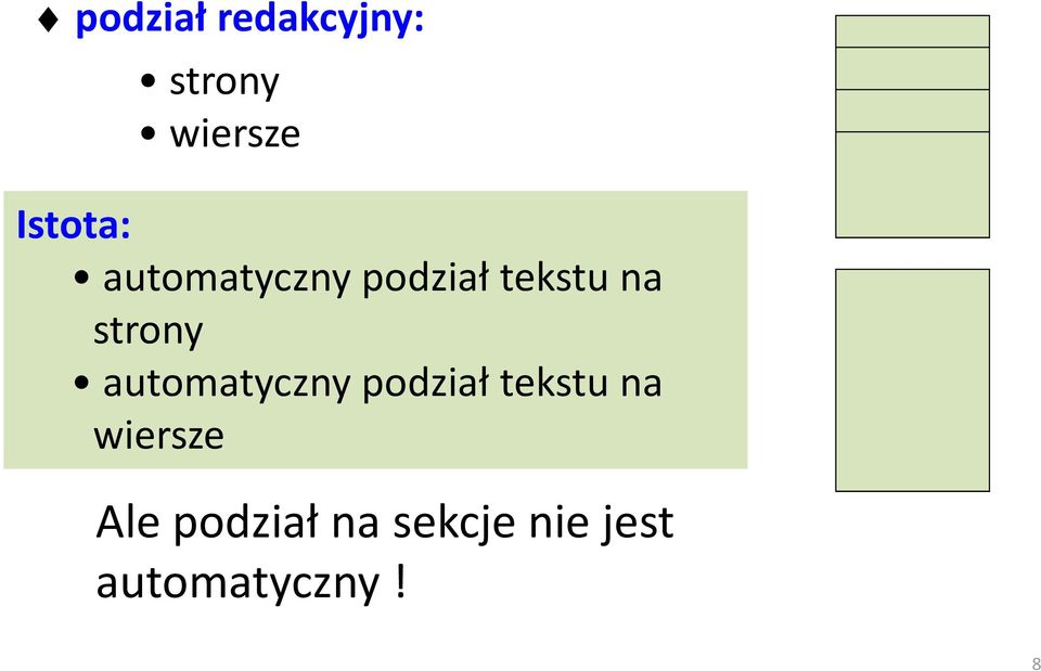 strony automatyczny podział tekstu na