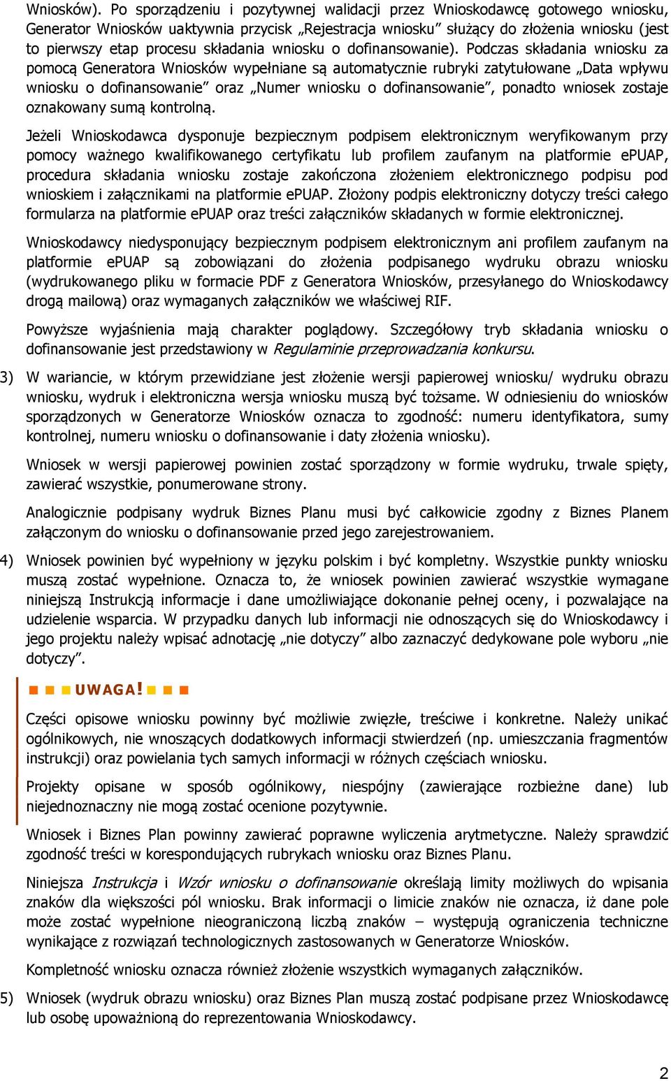 składania wniosku o dofinansowanie).