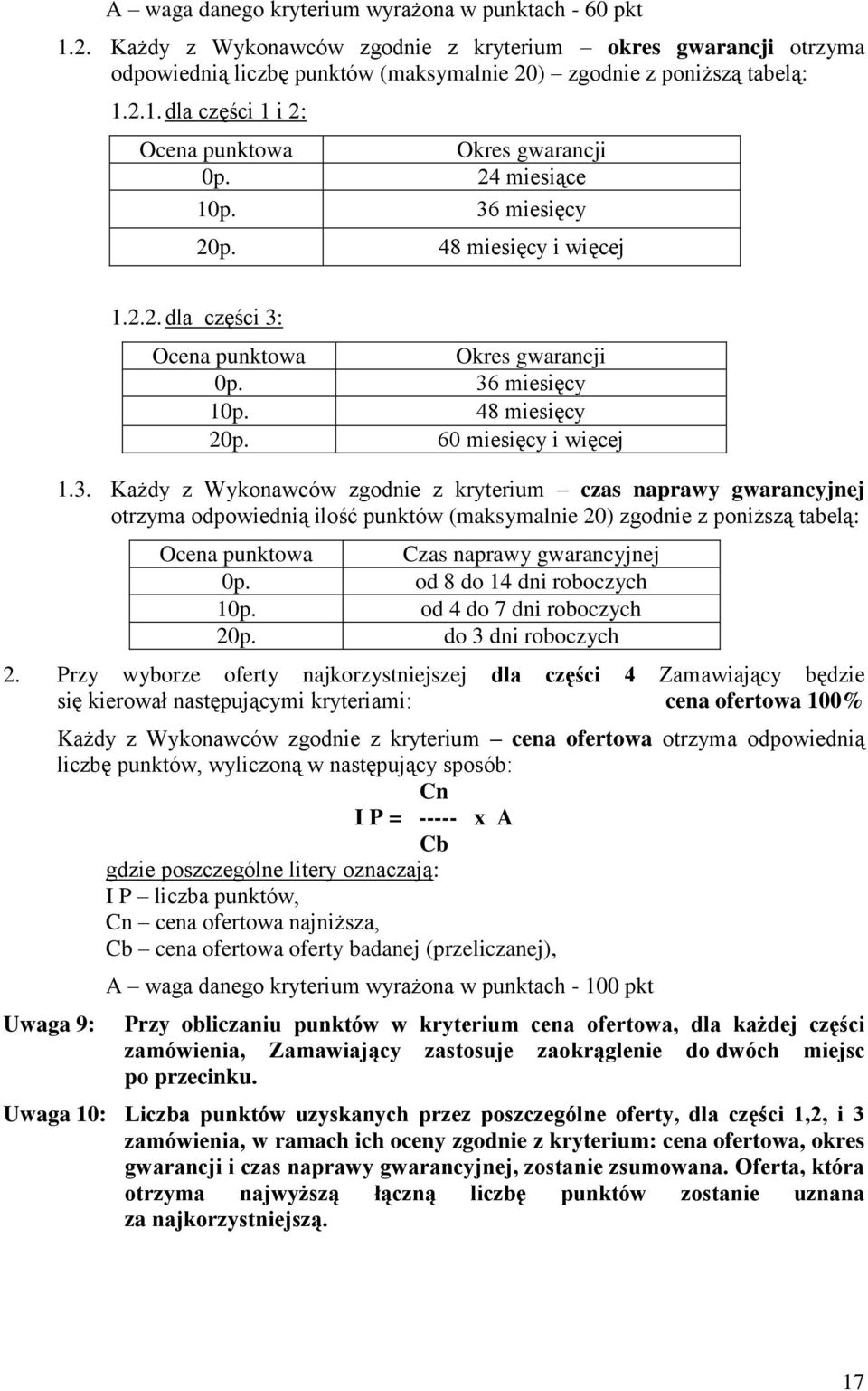 miesięcy 20p. 48 miesięcy i więcej 1.2.2. dla części 3: