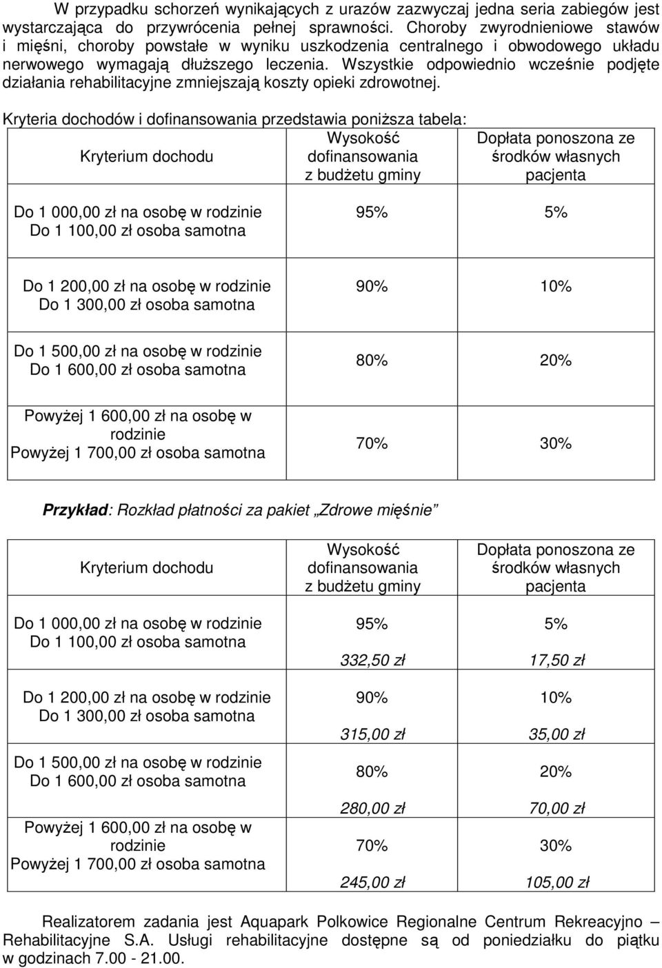 Wszystkie odpowiednio wcześnie podjęte działania rehabilitacyjne zmniejszają koszty opieki zdrowotnej.