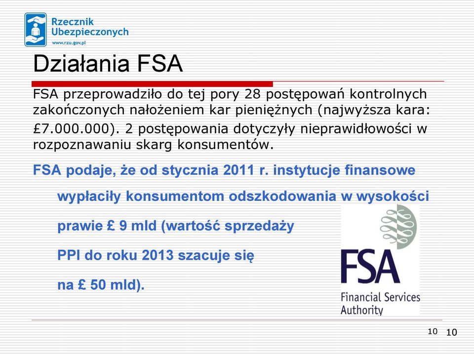 2 postępowania dotyczyły nieprawidłowości w rozpoznawaniu skarg konsumentów.