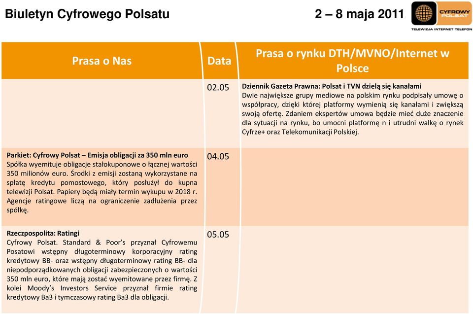 ofertę. Zdaniem ekspertów umowa będzie mieć duże znaczenie dla sytuacji na rynku, bo umocni platformę n i utrudni walkę o rynek Cyfrze+ oraz Telekomunikacji Polskiej.