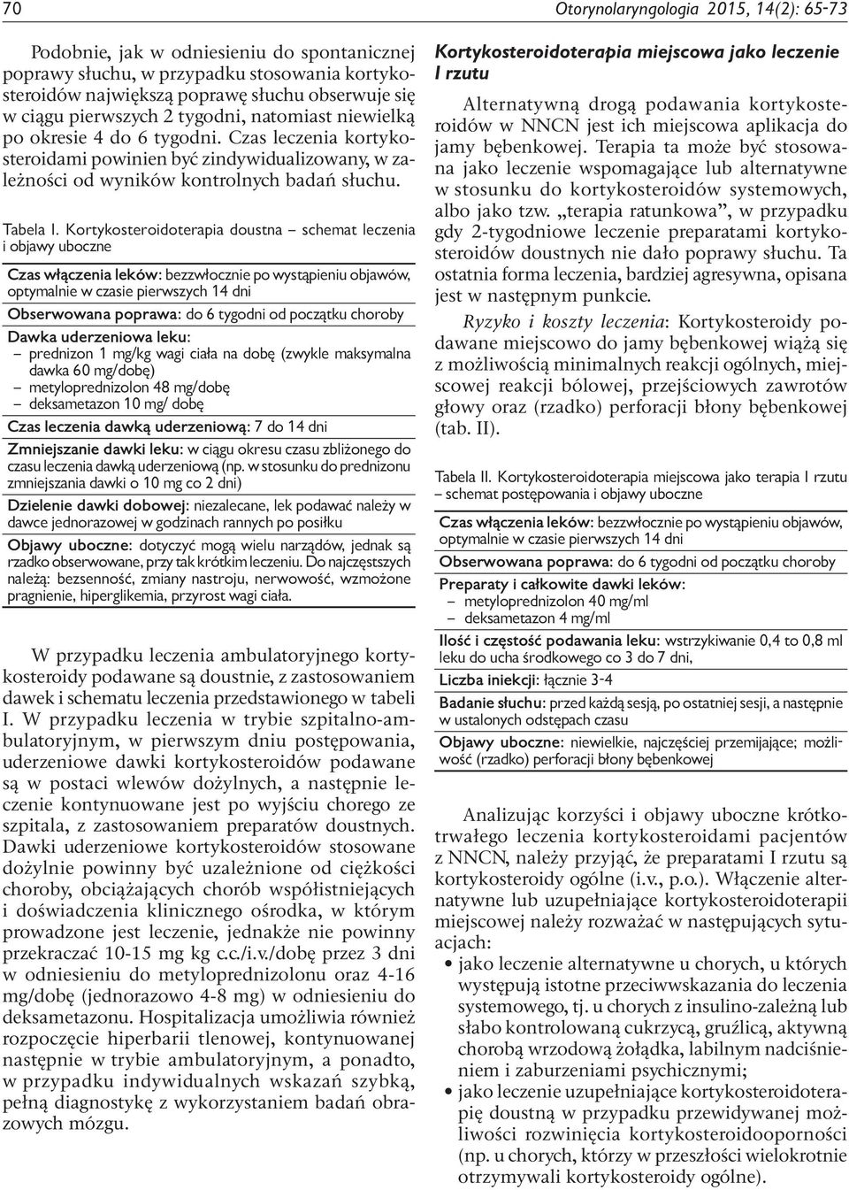 Kortykosteroidoterapia doustna schemat leczenia i objawy uboczne Czas włączenia leków: bezzwłocznie po wystąpieniu objawów, optymalnie w czasie pierwszych 14 dni Obserwowana poprawa: do 6 tygodni od