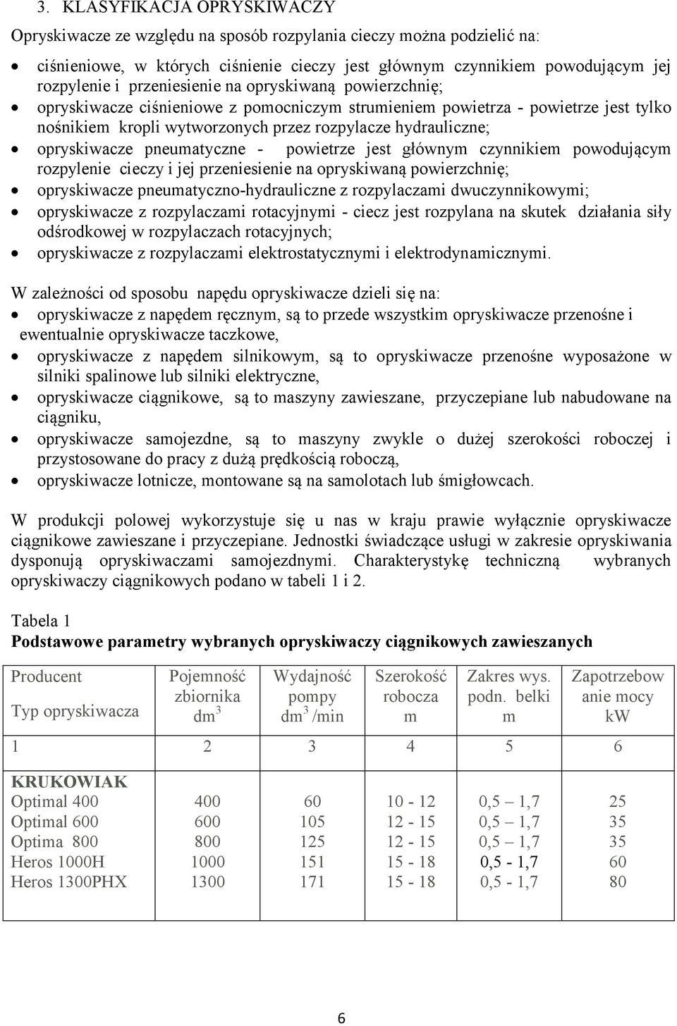 opryskiwacze pneumatyczne - powietrze jest głównym czynnikiem powodującym rozpylenie cieczy i jej przeniesienie na opryskiwaną powierzchnię; opryskiwacze pneumatyczno-hydrauliczne z rozpylaczami