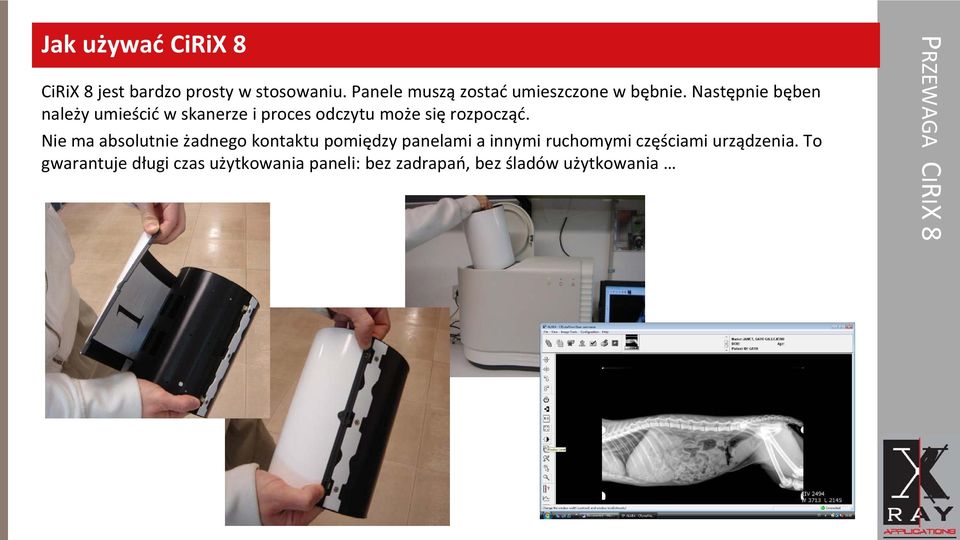 Następnie bęben należy umieścić w skanerze i proces odczytu może się rozpocząć.