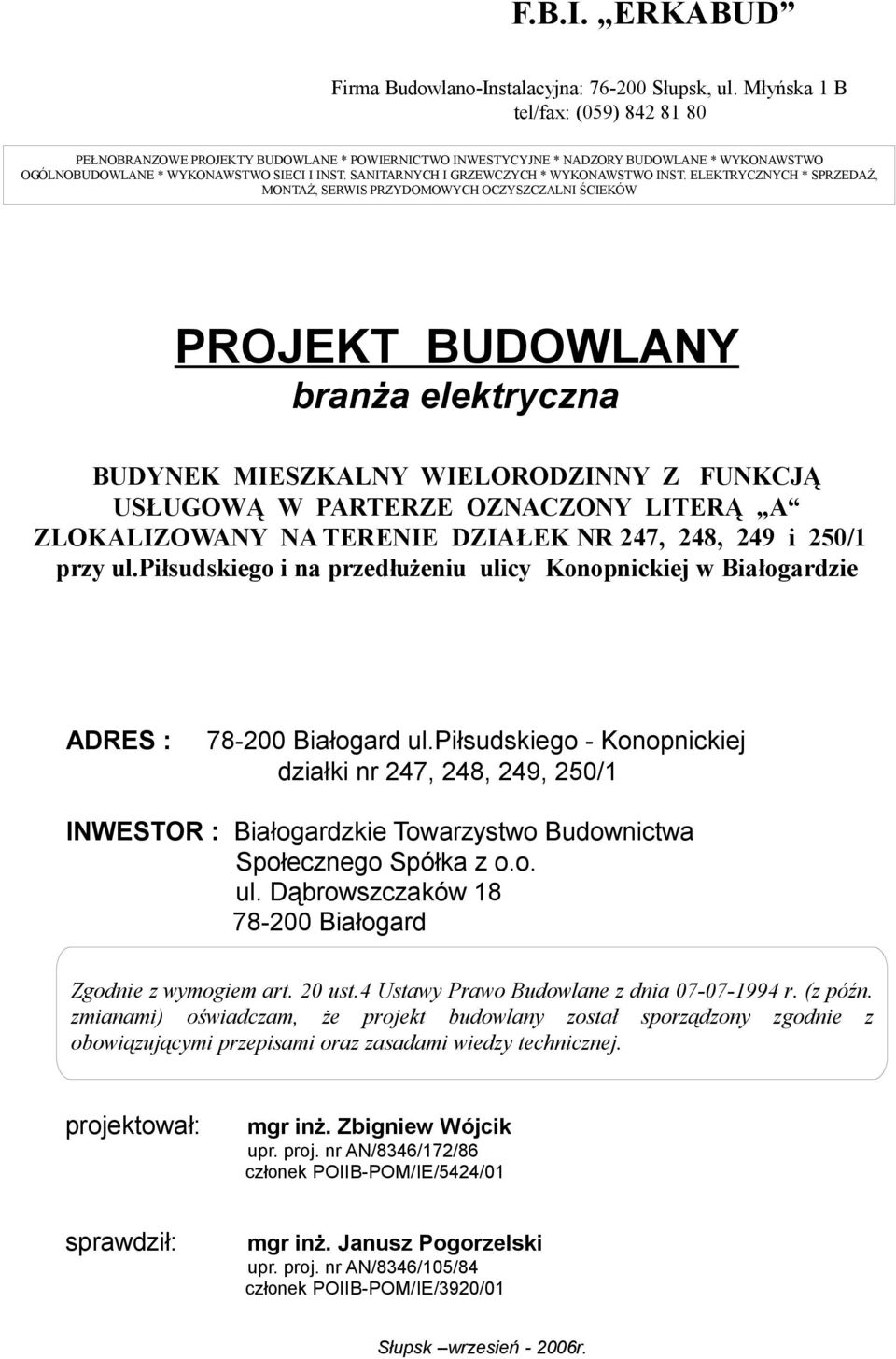 SANITARNYCH I GRZEWCZYCH * WYKONAWSTWO INST.