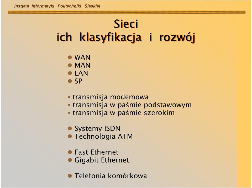 transmisja w paśmie szerokim Systemy ISDN