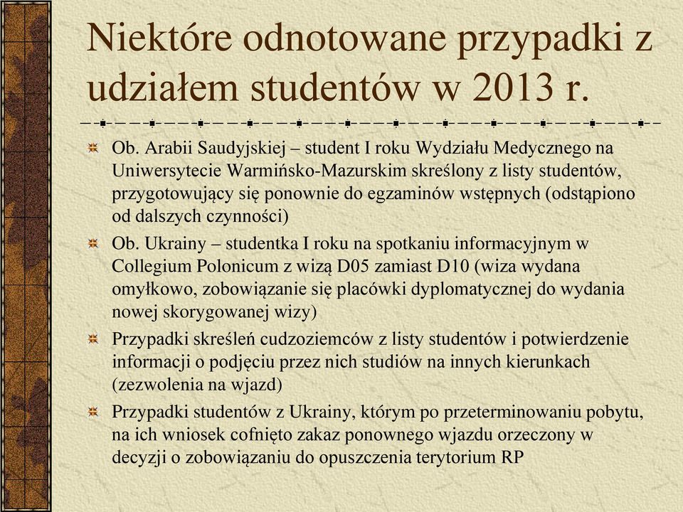 czynności) Ob.