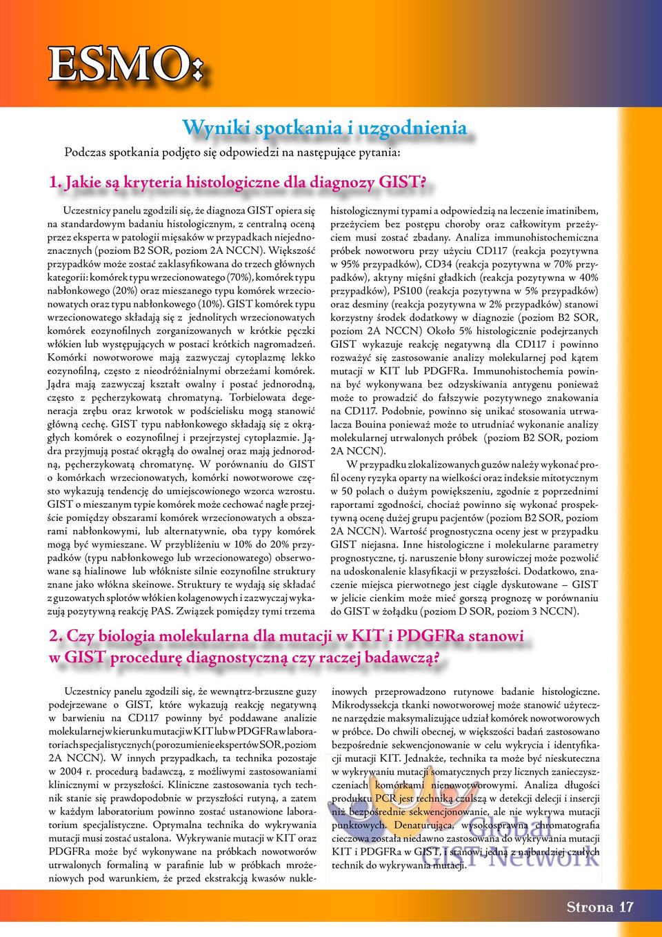 SOR, poziom 2A NCCN).