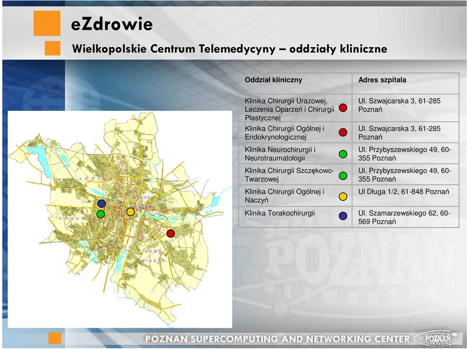 Szwajcarska 3, 61-285 Poznań Ul. Szwajcarska 3, 61-285 Poznań Ul. Przybyszewskiego 49, 60-355 Poznań Klinika Chirurgii Szczękowo- Ul.